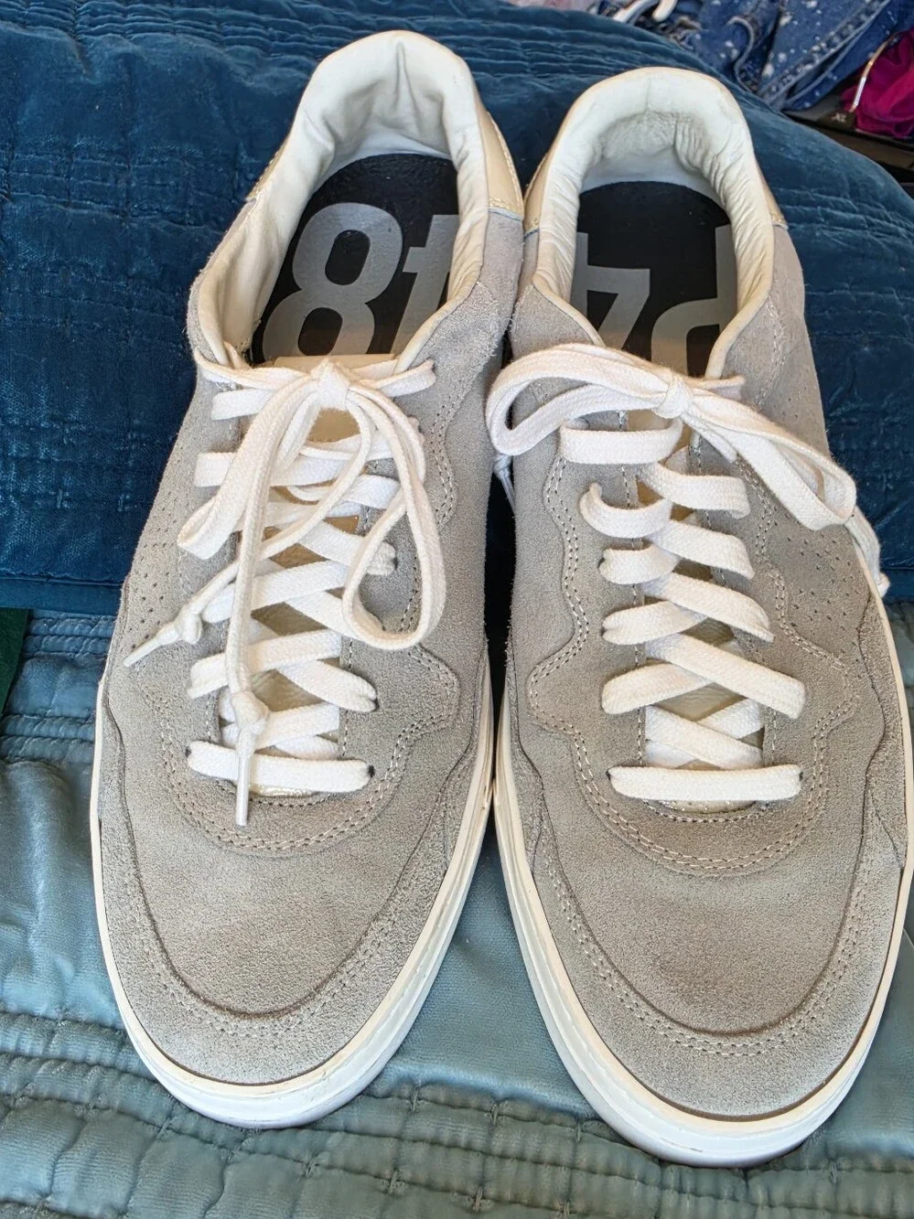 P448 Men’s Suede Low-Top Sneakers in Light Gray Size 41